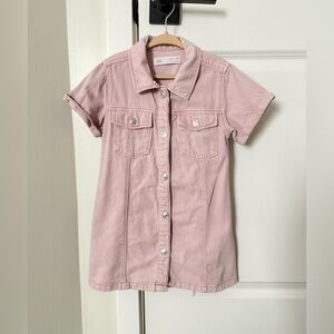 Zara Denim Kids Light Pink Button-Up Dress